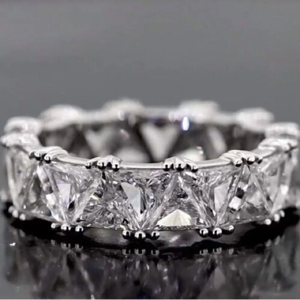Silver Zirconium Eternity Ring-Bold and Brilliant - Picture 5 of 9